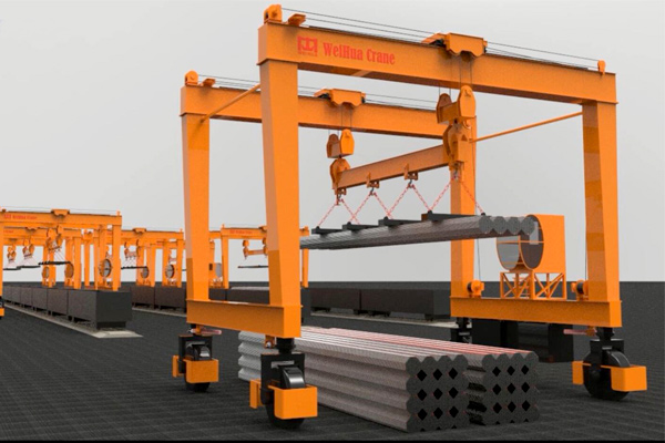 Rubber Tire Gantry Crane for Steel Pipe Handling